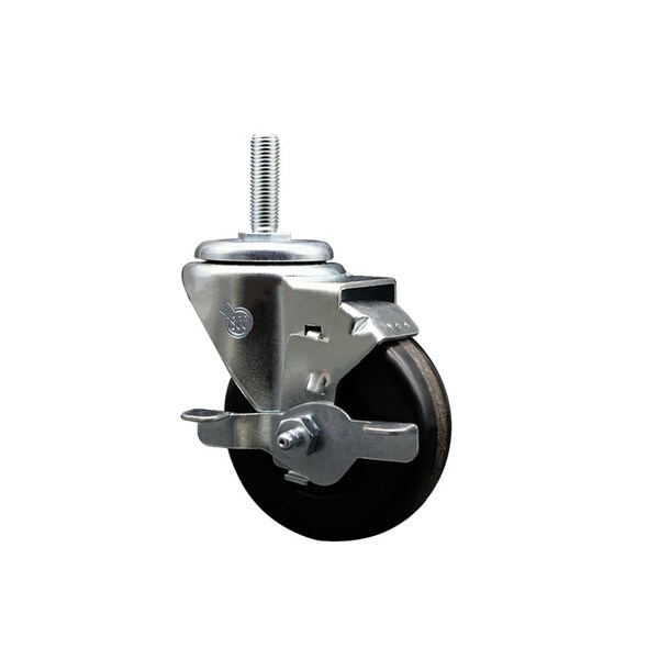 35 Inch Phenolic Wheel Swivel 58 Inch Threaded Stem Caster with Brake SCC